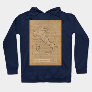 Vintage weather map of Italy Hoodie